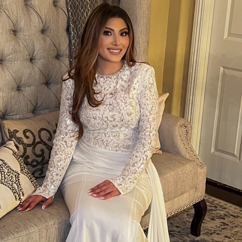 White Long Sleeve Gown